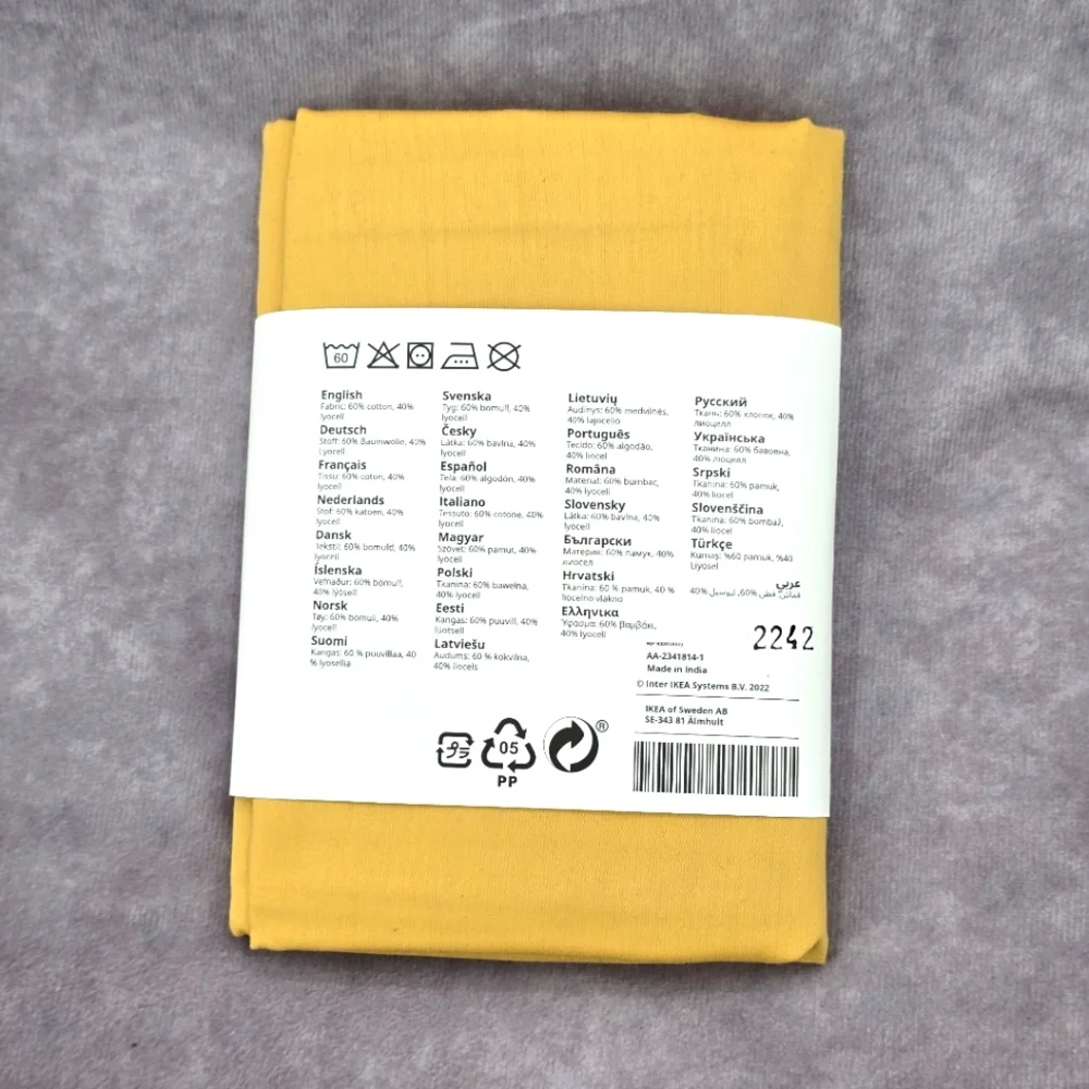 Nattjasmin Yellow Large Square Cotton Pillow Case‎ Cover 26